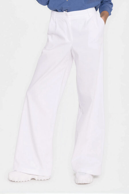 Spodnie Jeansowe spodnie wide leg SD141 White - Nife