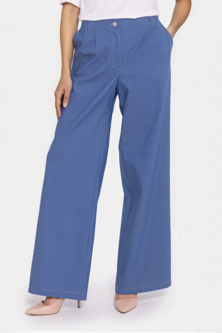 Spodnie Jeansowe spodnie wide leg SD141 Blue Denim - Nife