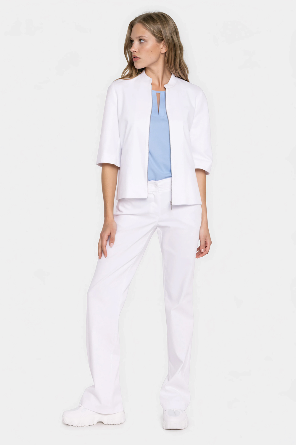 Spodnie Jeansowe spodnie bootcut SD140 White - Nife - obrazek 4