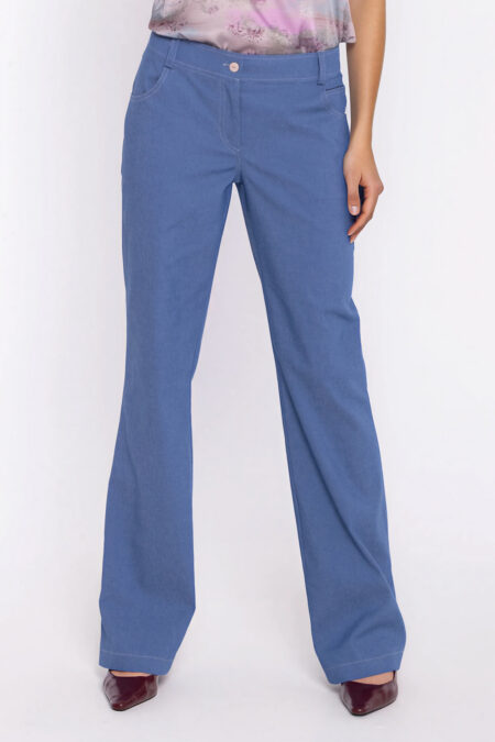 Spodnie Jeansowe spodnie bootcut SD140 Blue Denim - Nife
