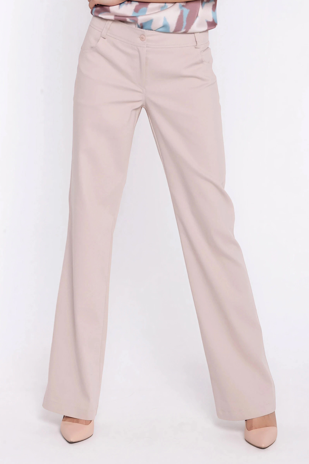 Spodnie Jeansowe spodnie bootcut SD140 Beige - Nife