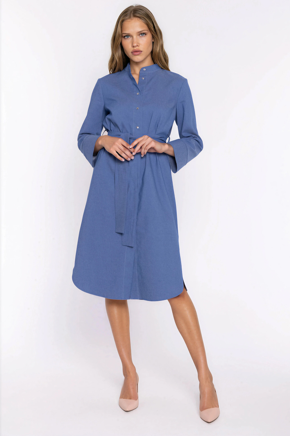 Sukienka Jeansowa sukienka S295 Blue Denim - Nife - obrazek 2