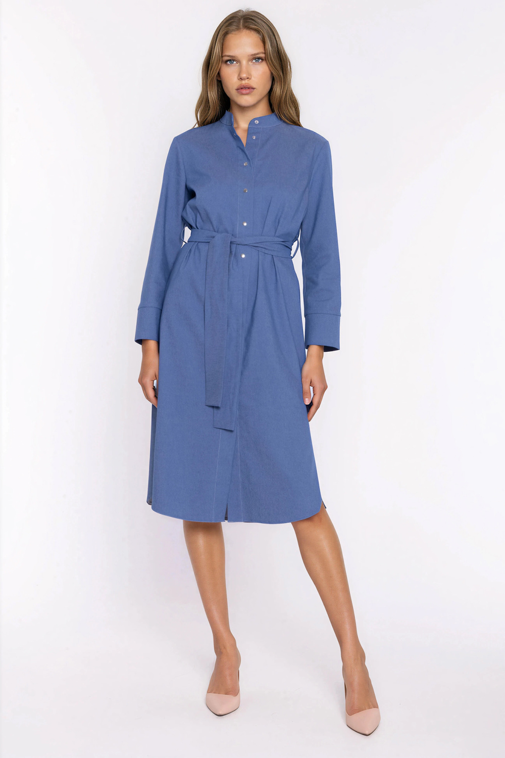 Sukienka Jeansowa sukienka S295 Blue Denim - Nife - obrazek 4