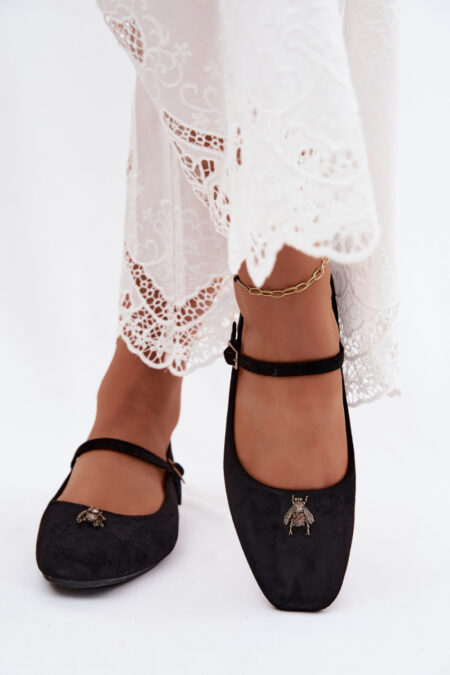 Baleriny Model Pinea 6672 Black Zamsz - Step in style