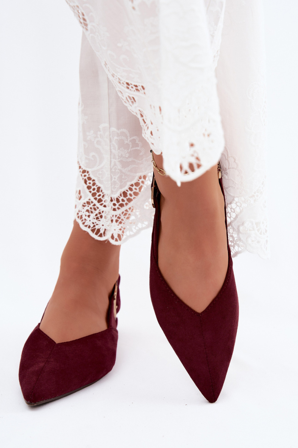 Baleriny Model Tanelia 9755 Bordo - Step in style - obrazek 3
