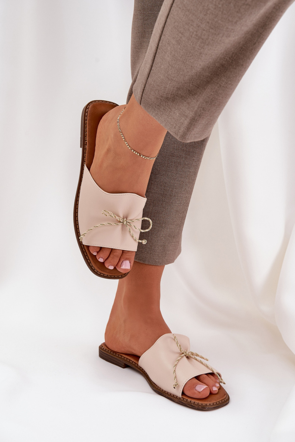 Sandał Klapki Model Deonelis M509/M559 Beige - Step in style - obrazek 3