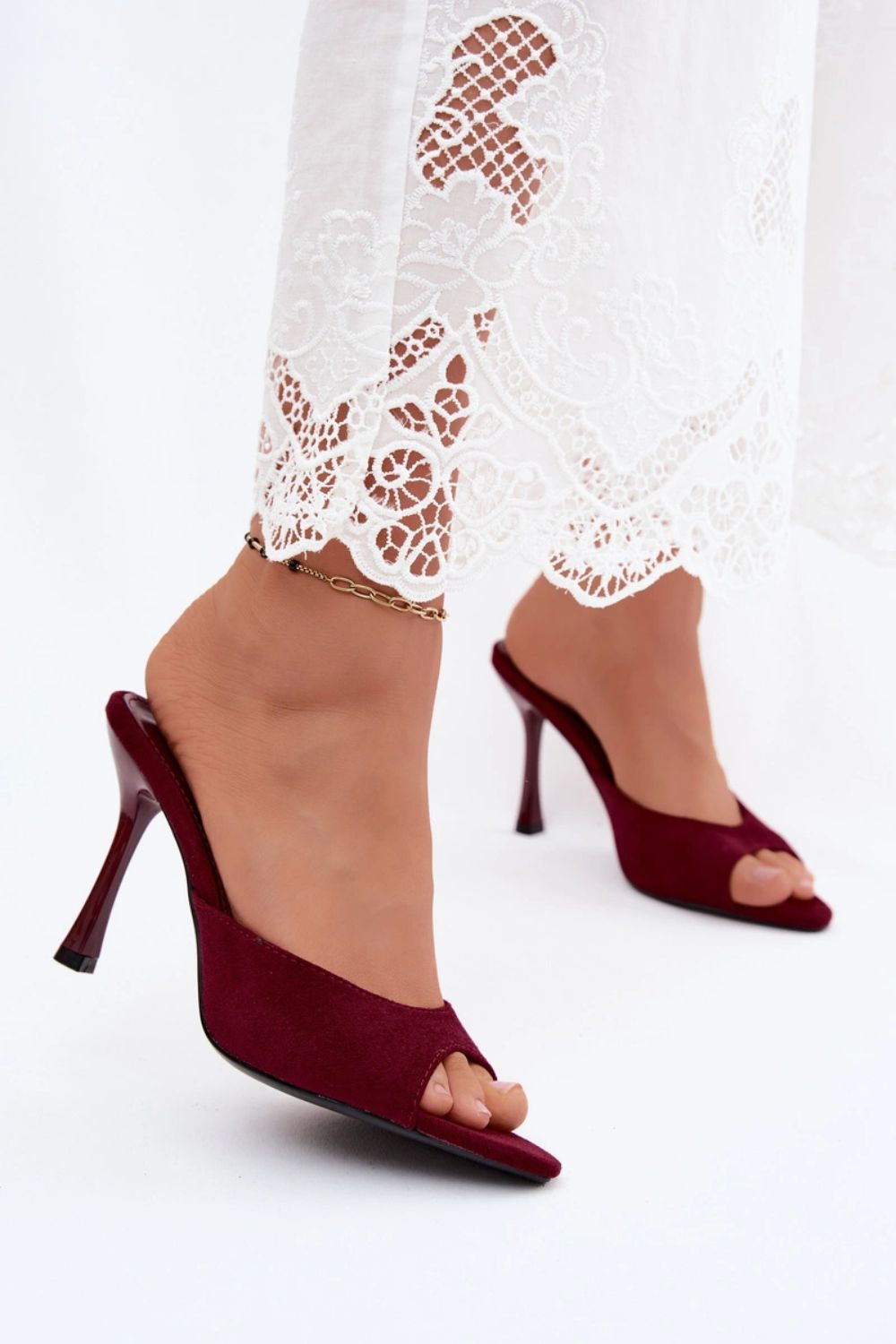Sandał Klapki Model Cherryssa LOLA5272 Bordo - Step in style - obrazek 3