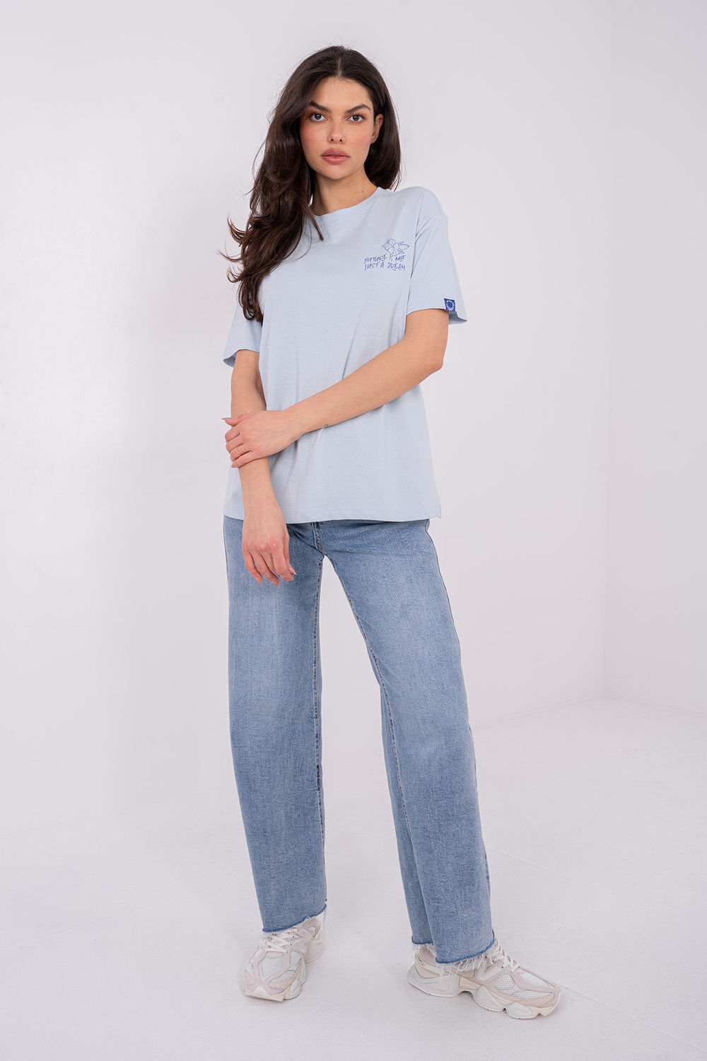 Tshirt Damski Model D12022M02842A Light Blue - Factory Price - obrazek 2