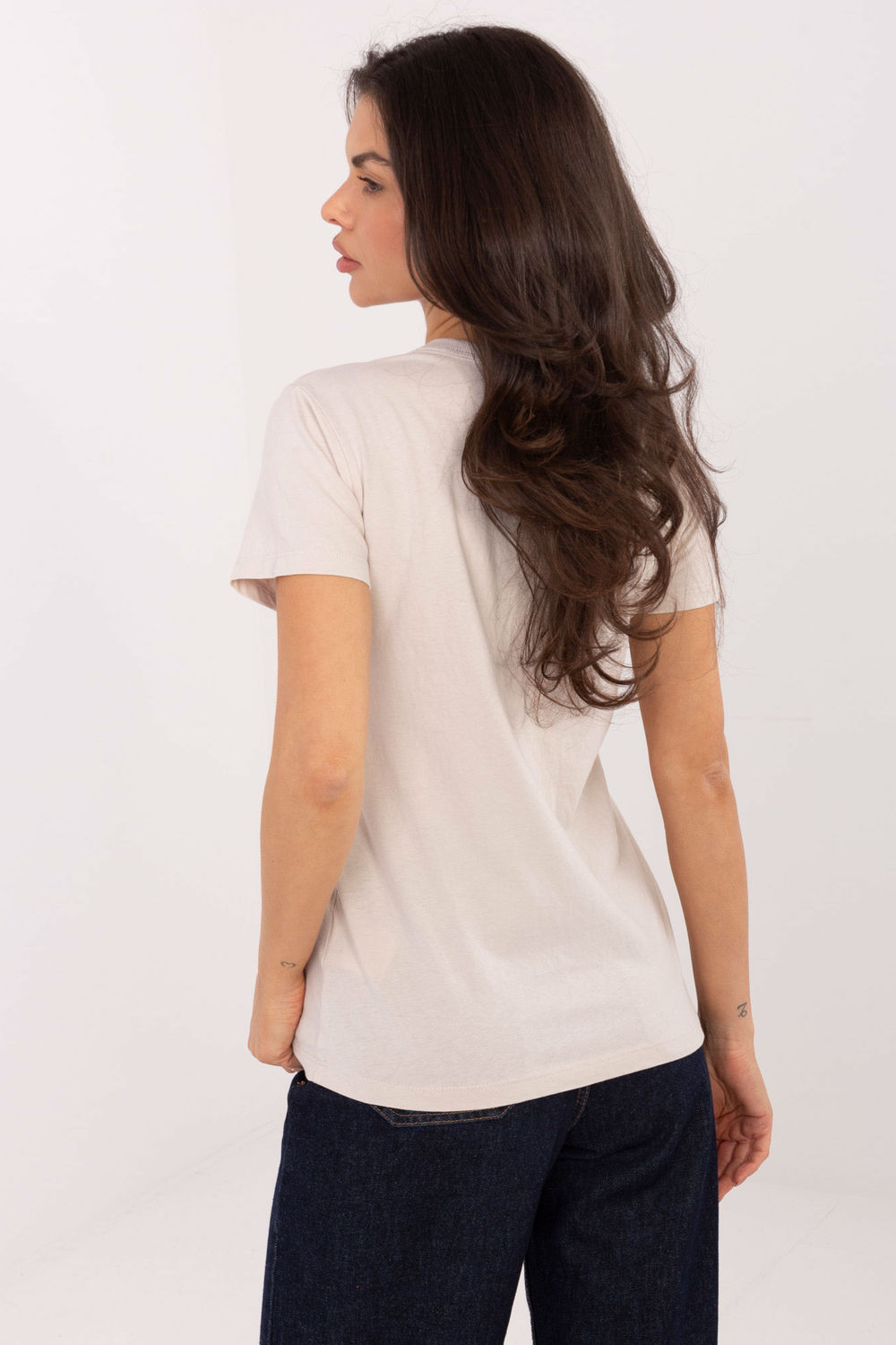 Tshirt Damski Model D12048M02556K Light Beige - Factory Price - obrazek 3