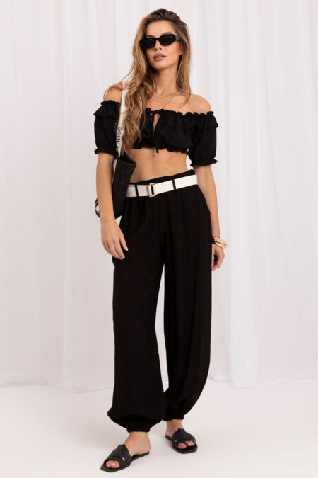 Spodnie Damskie Model IT-SP-10368.34 Black - Rue Paris