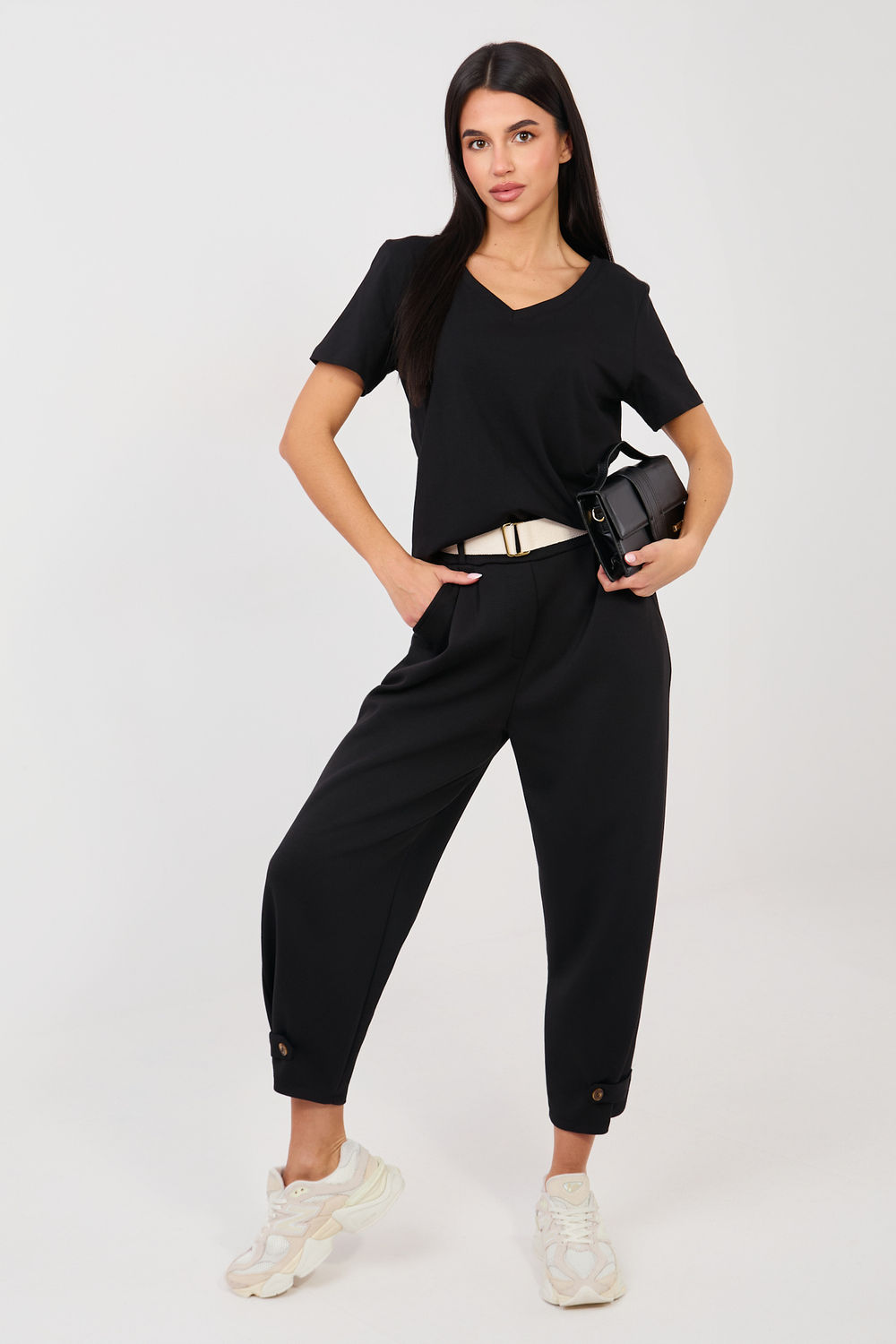 Tshirt Damski Model RV-TS-A1095.33 Black - Rue Paris - obrazek 2