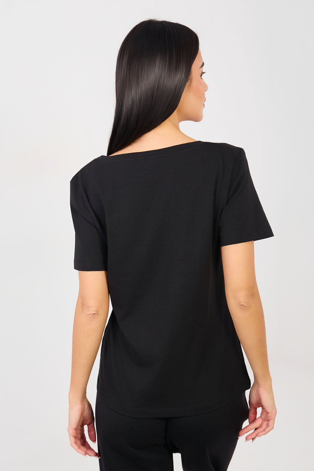 Tshirt Damski Model RV-TS-A1095.33 Black - Rue Paris - obrazek 3