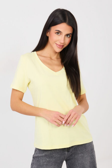 Tshirt Damski Model RV-TS-A1095.33 Light Yellow - Rue Paris