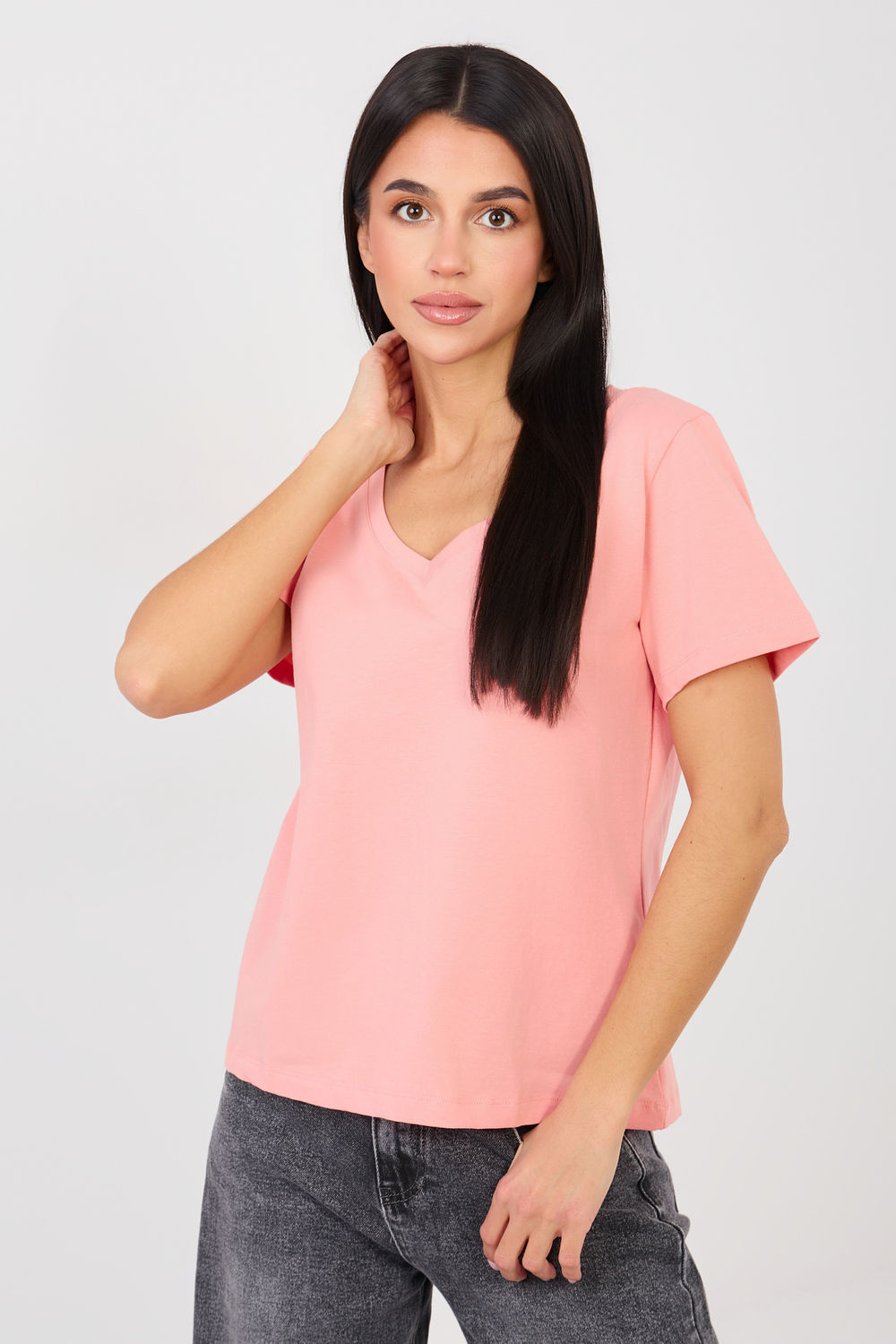 Tshirt Damski Model RV-TS-A1095.33 Brzoskwinia - Rue Paris
