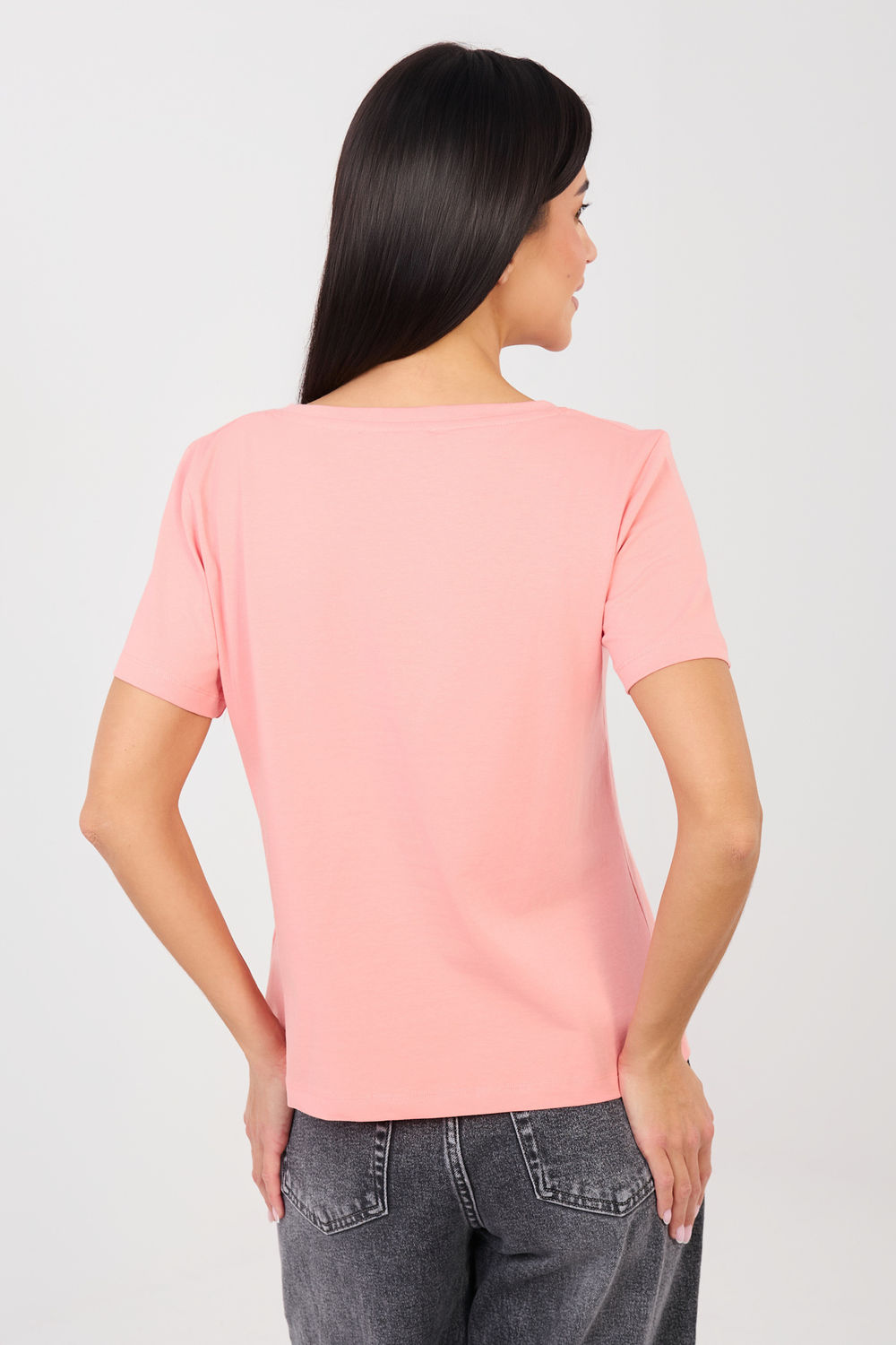 Tshirt Damski Model RV-TS-A1095.33 Brzoskwinia - Rue Paris - obrazek 2