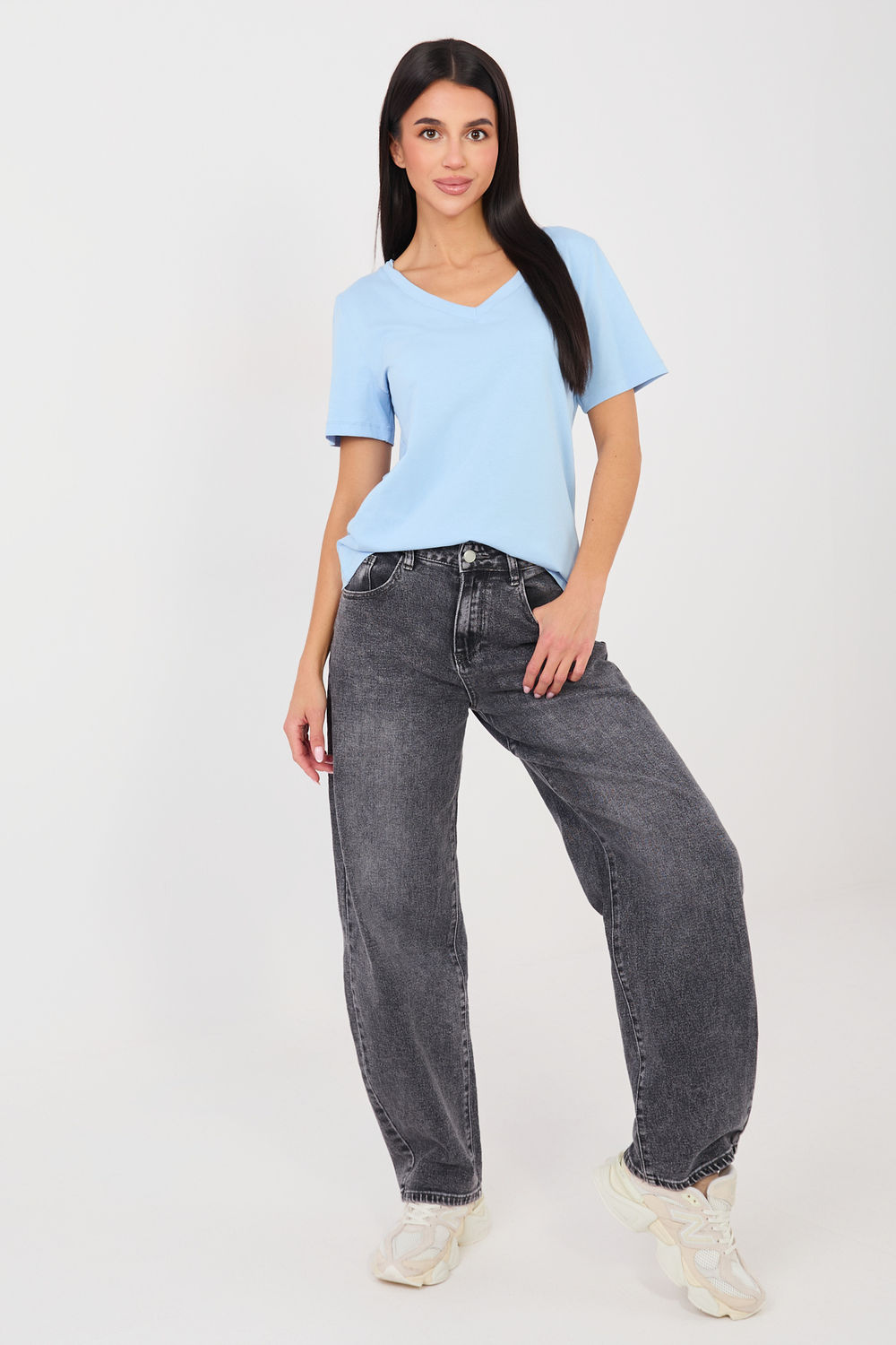 Tshirt Damski Model RV-TS-A1095.33 Light Blue - Rue Paris - obrazek 2