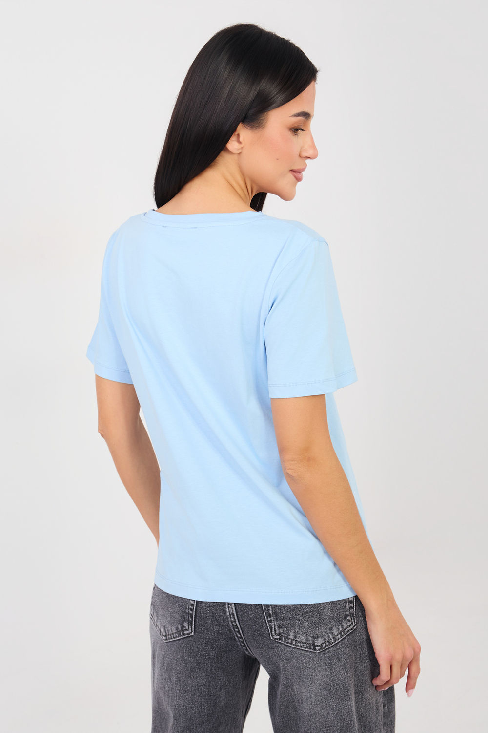 Tshirt Damski Model RV-TS-A1095.33 Light Blue - Rue Paris - obrazek 3