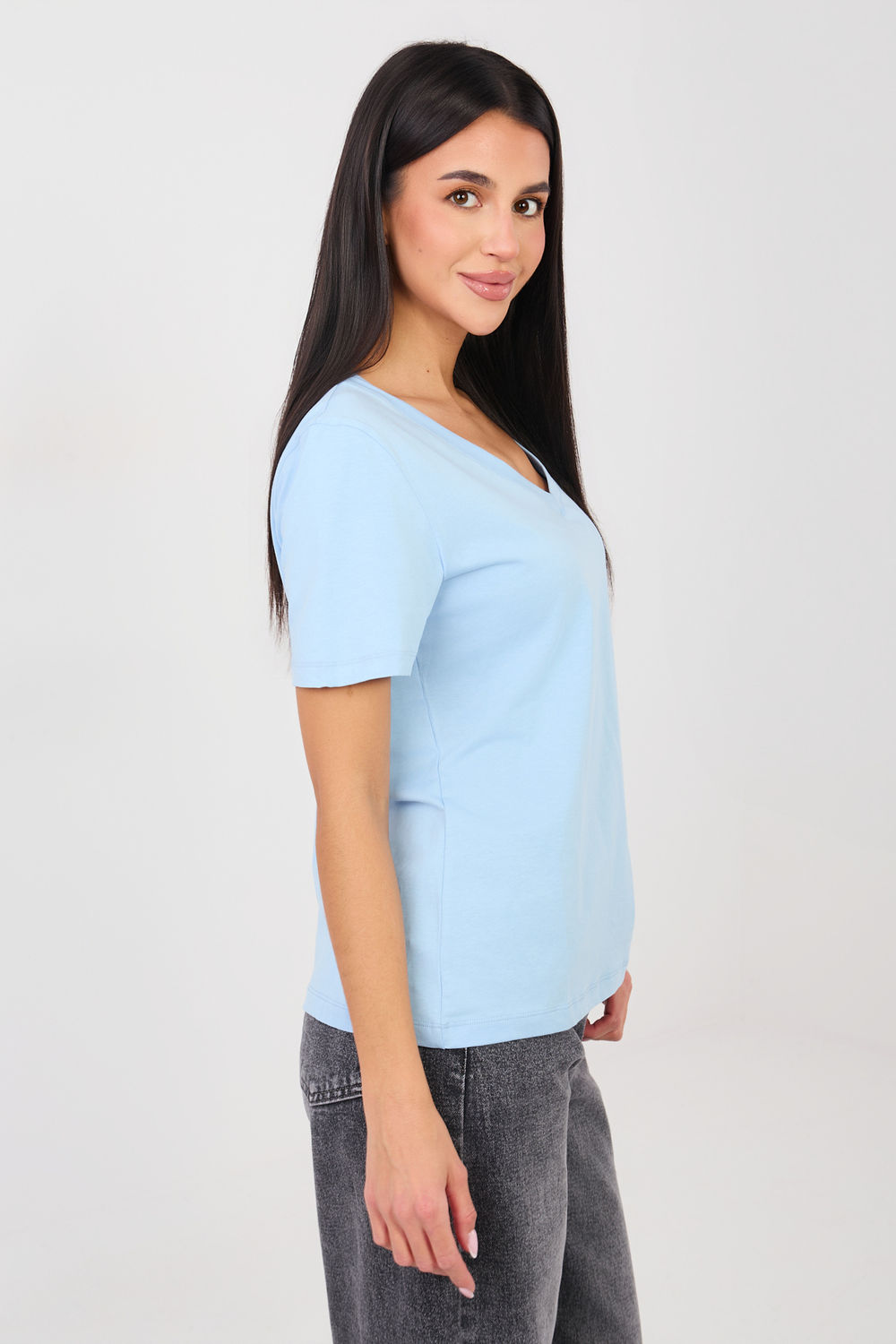 Tshirt Damski Model RV-TS-A1095.33 Light Blue - Rue Paris - obrazek 4