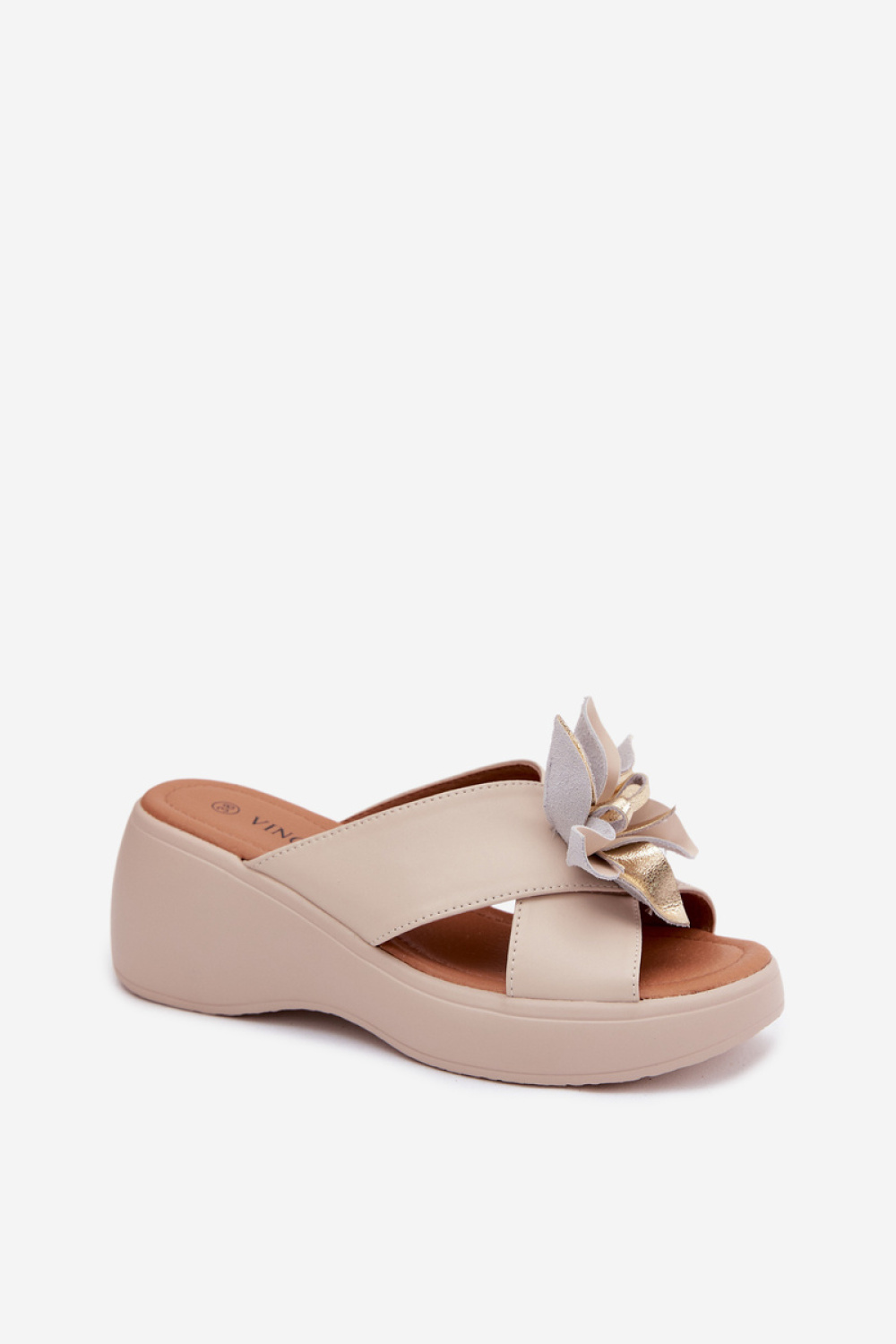 Sandał Klapki Model Vinceza 41511 Beige - Step in style - obrazek 2