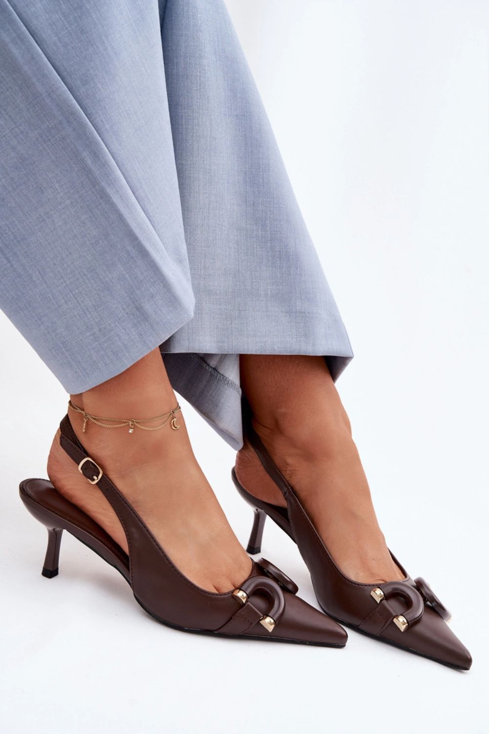 Sandały Model Brienne KL2941/P-1488 Czekolada - Step in style - obrazek 3