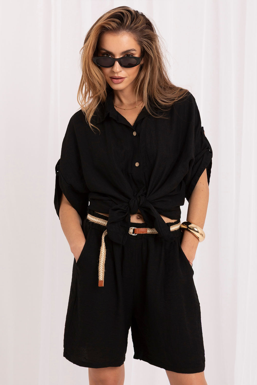 Szorty Damskie Model MI-SN-6620.72P Black - Italy Moda