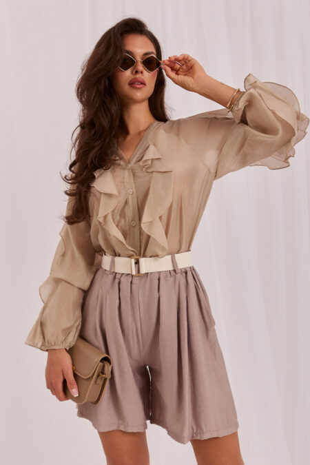 Szorty Damskie Model IT-SN-10359.19 Dark Beige - Rue Paris