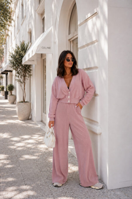 Spodnie Komplet Model Meggi Sztruks 616864312 Powder Pink - LaBalancia