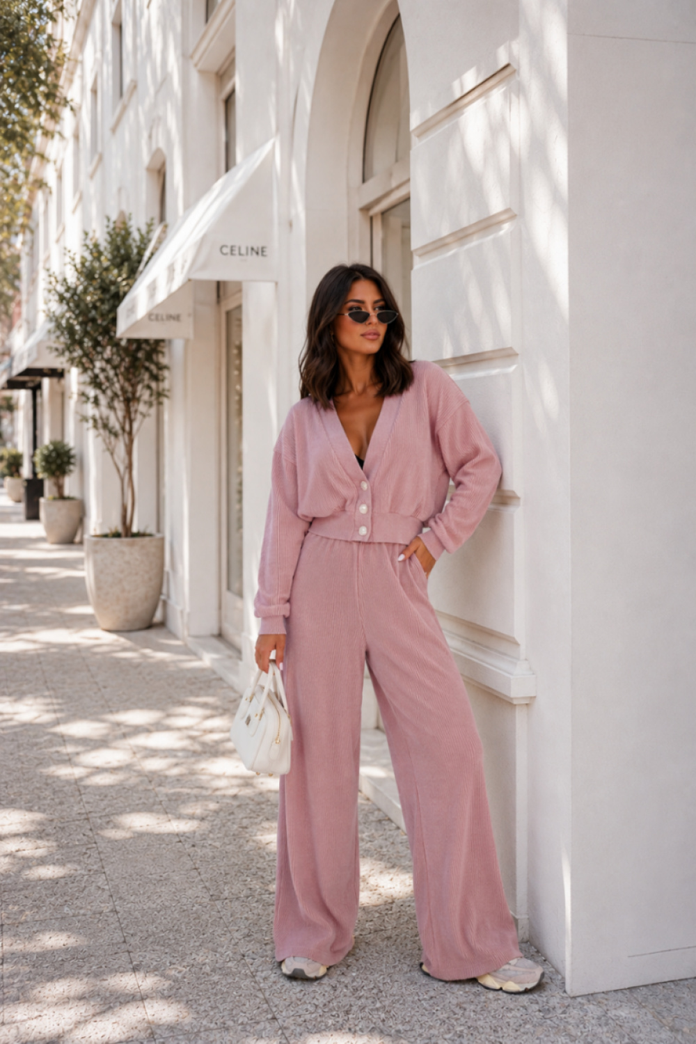 Spodnie Komplet Model Meggi Sztruks 616864312 Powder Pink - LaBalancia