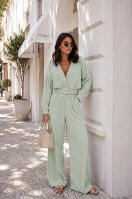 Spodnie Komplet Model Meggi Sztruks 616864271 Matcha - LaBalancia