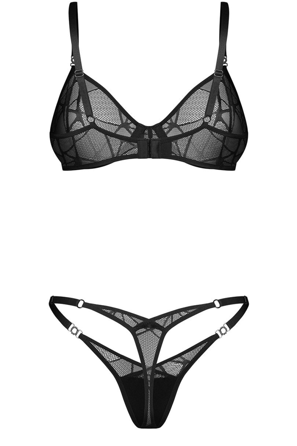 Komplet Model Olianna Siatka 232414 Black - Obsessive - obrazek 5