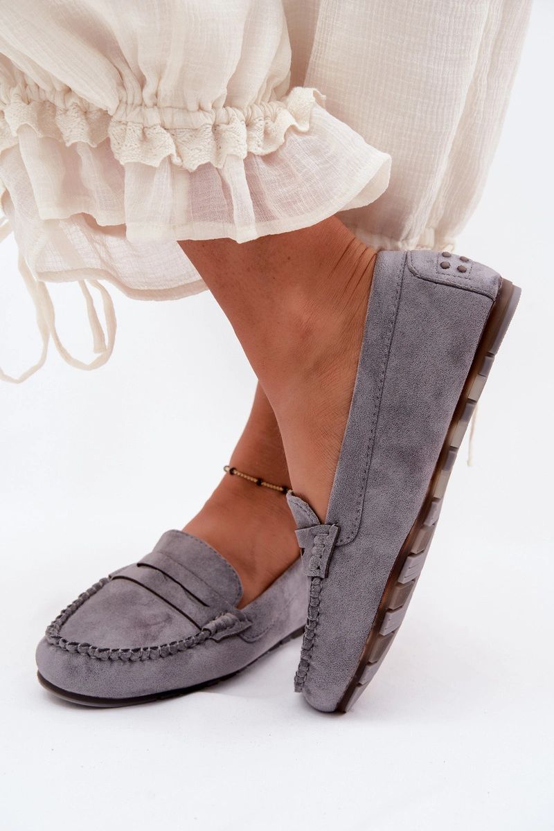 Mokasyny Model Galadriel F79-2 Grey - Step in style - obrazek 3