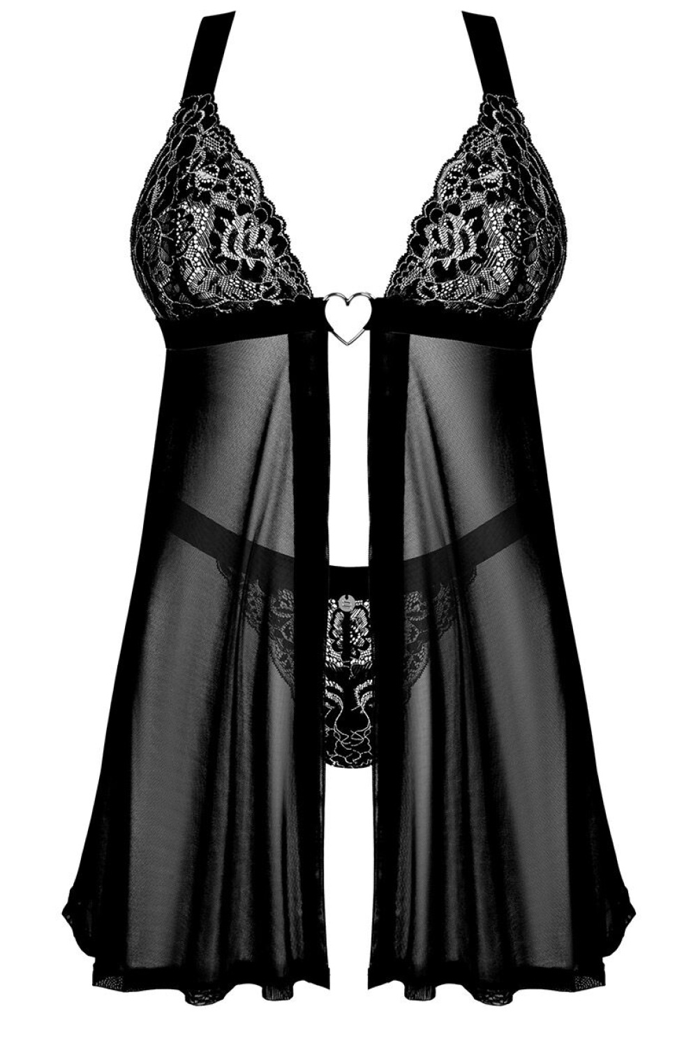 Komplet Model Elianes Babydoll 232408 Black - Obsessive - obrazek 2