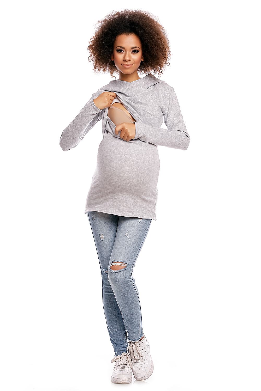 Bluza model 1473 Light Gray - PeeKaBoo - obrazek 2