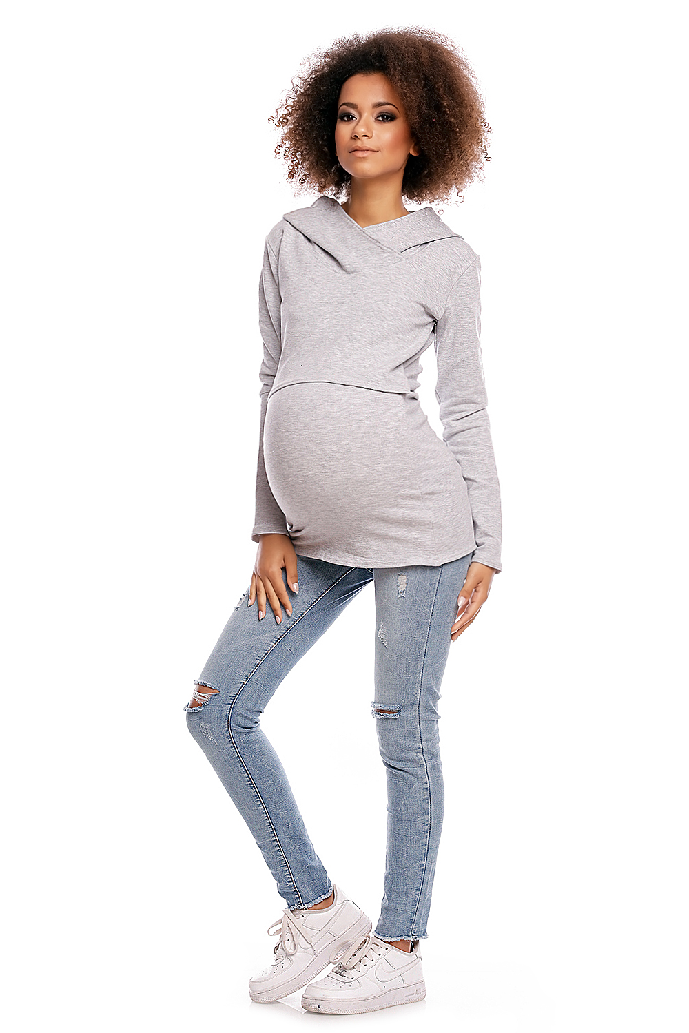 Bluza model 1473 Light Gray - PeeKaBoo - obrazek 3