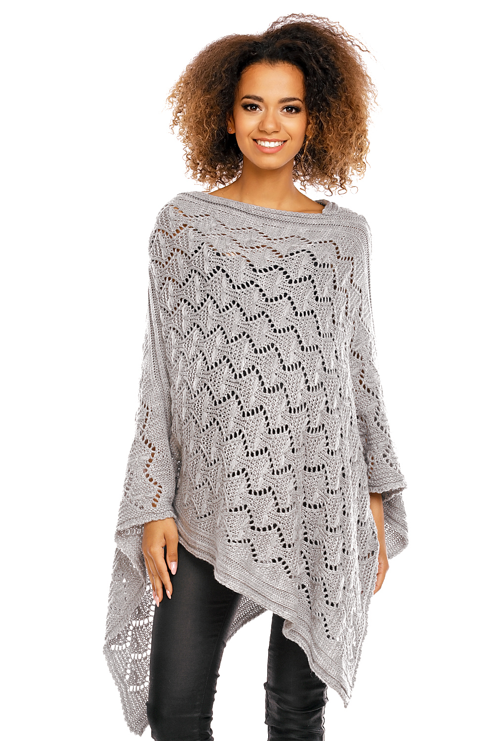 Poncho model 30012C Light Gray - PeeKaBoo - obrazek 2