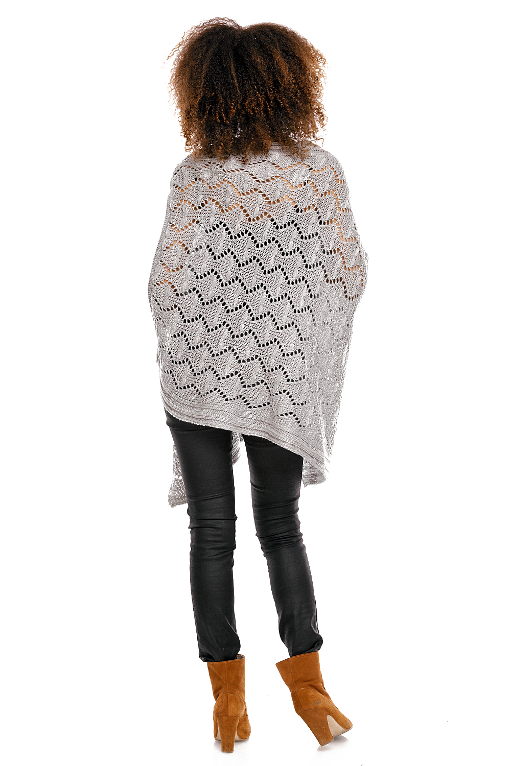 Poncho model 30012C Light Gray - PeeKaBoo - obrazek 4