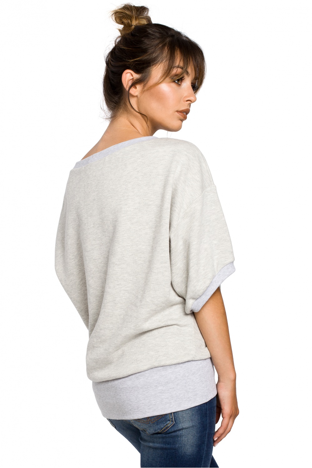 Bluza Damska Model B048 Popiel - BeWear - obrazek 3