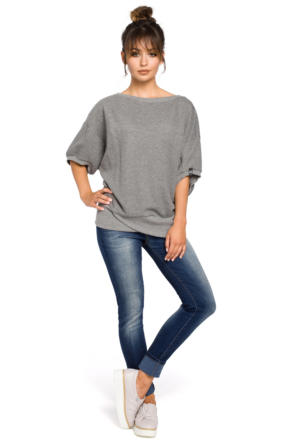 Bluza Damska Model B048 Grey - BeWear - obrazek 2