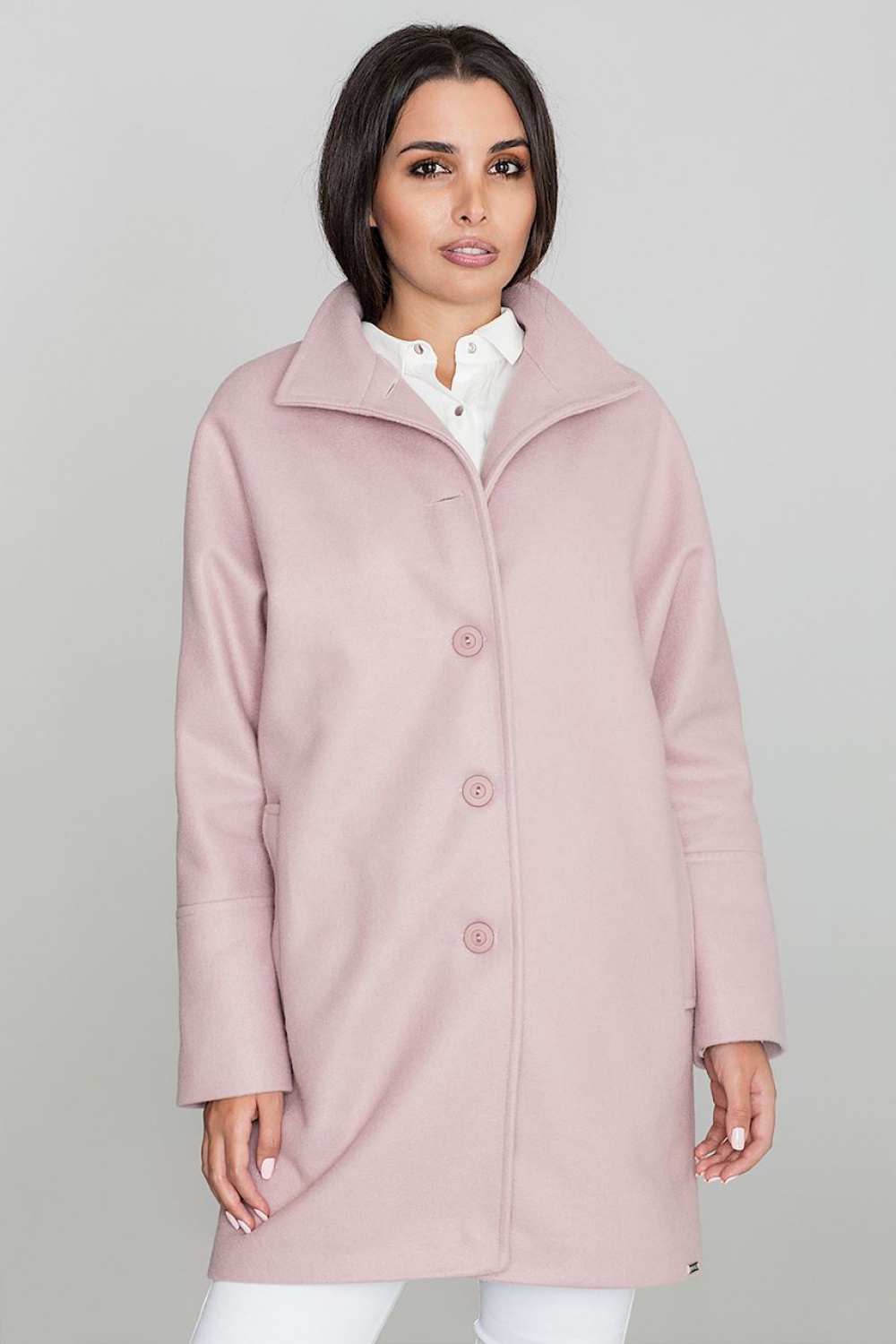 Płaszcz Damski Model M589 Pink - Figl - obrazek 3