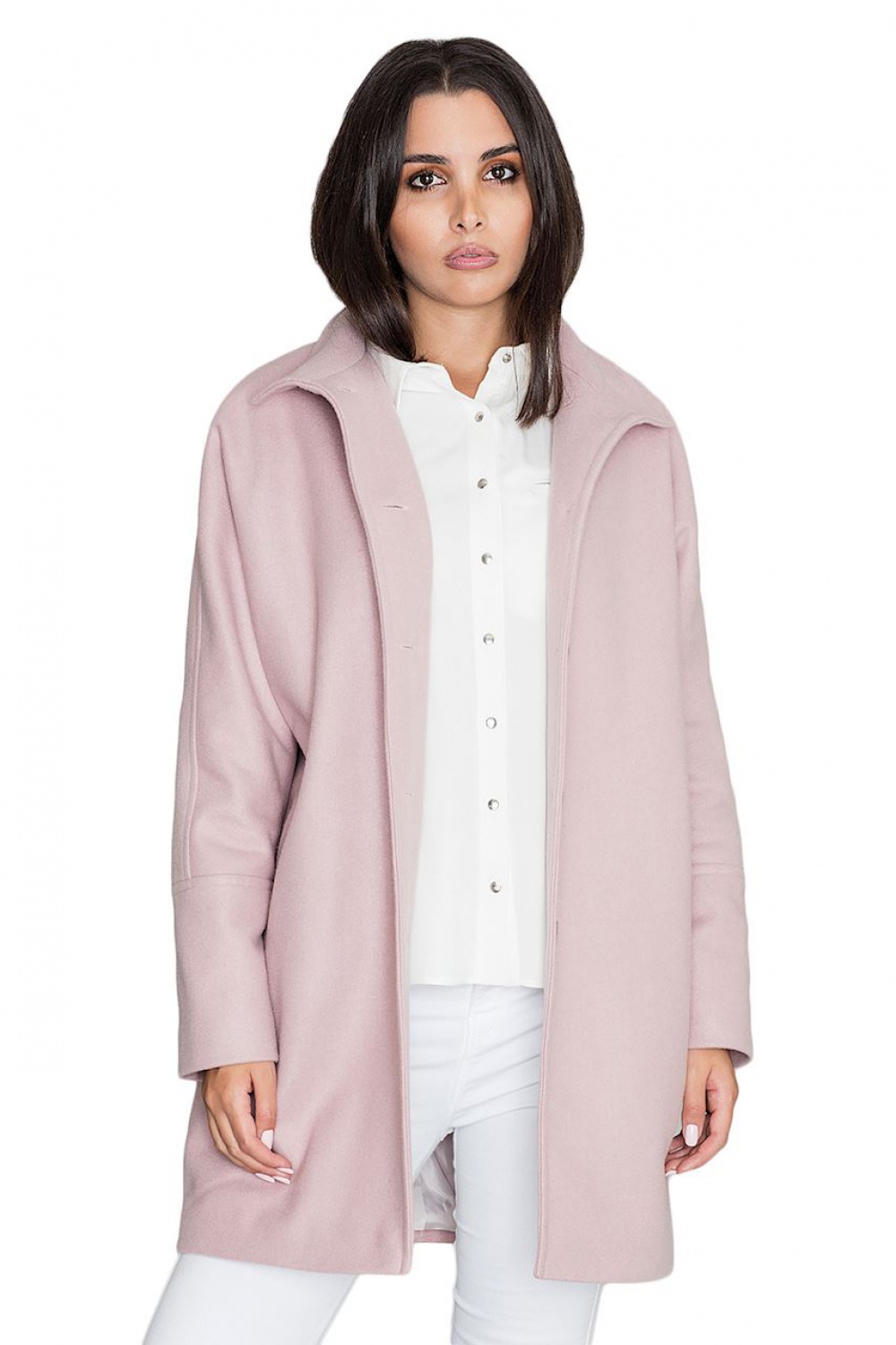 Płaszcz Damski Model M589 Pink - Figl - obrazek 4