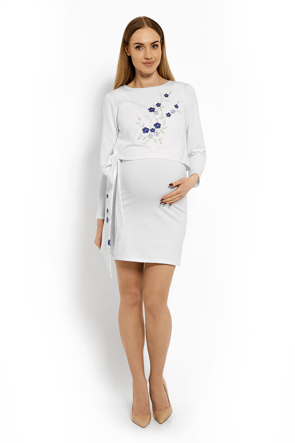 Sukienka Ciążowa Model 1624C White - PeeKaBoo - obrazek 2