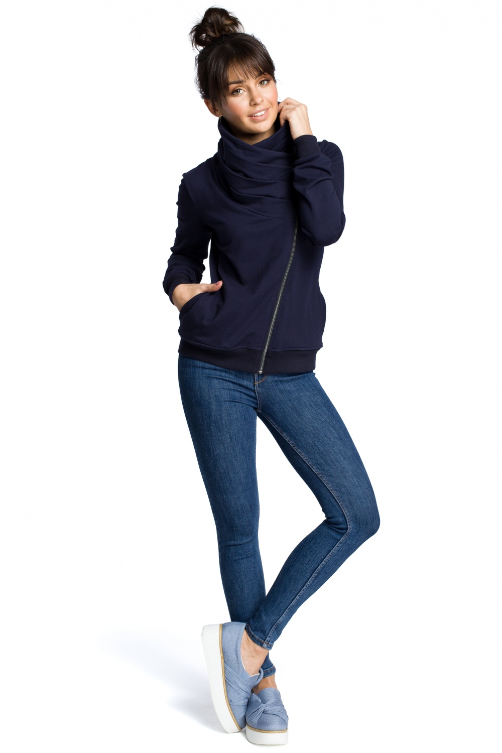 Bluza Damska Model B071 Navy - BeWear - obrazek 2