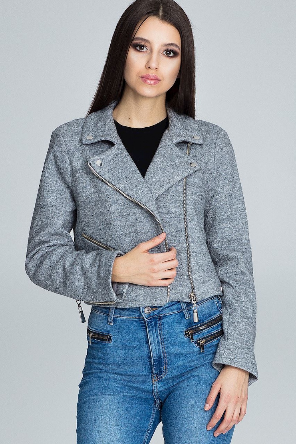 Kurtka Damska Model M607 Grey - Figl - obrazek 2