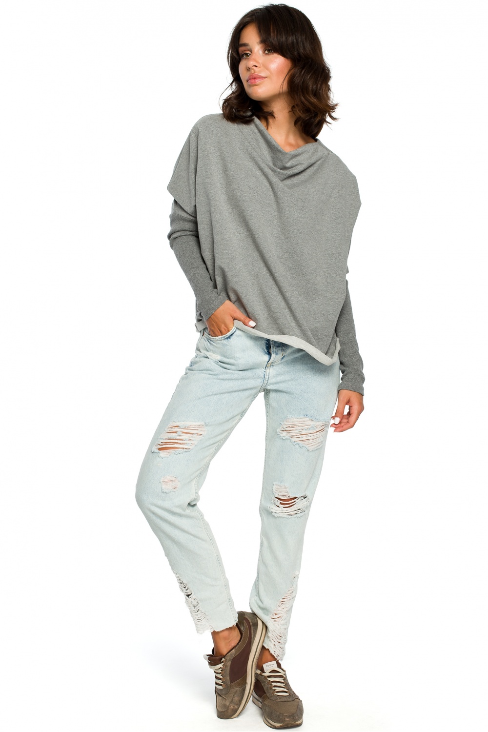 Bluza Damska Model B094 Grey - BeWear - obrazek 2