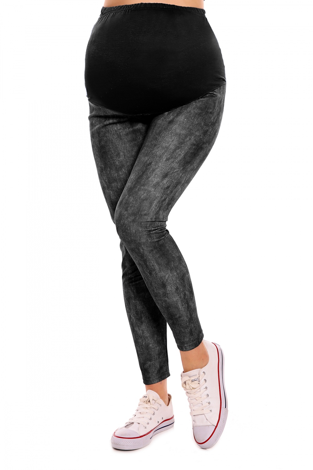 Legginsy Ciążowe Model 1684 Black - PeeKaBoo - obrazek 2