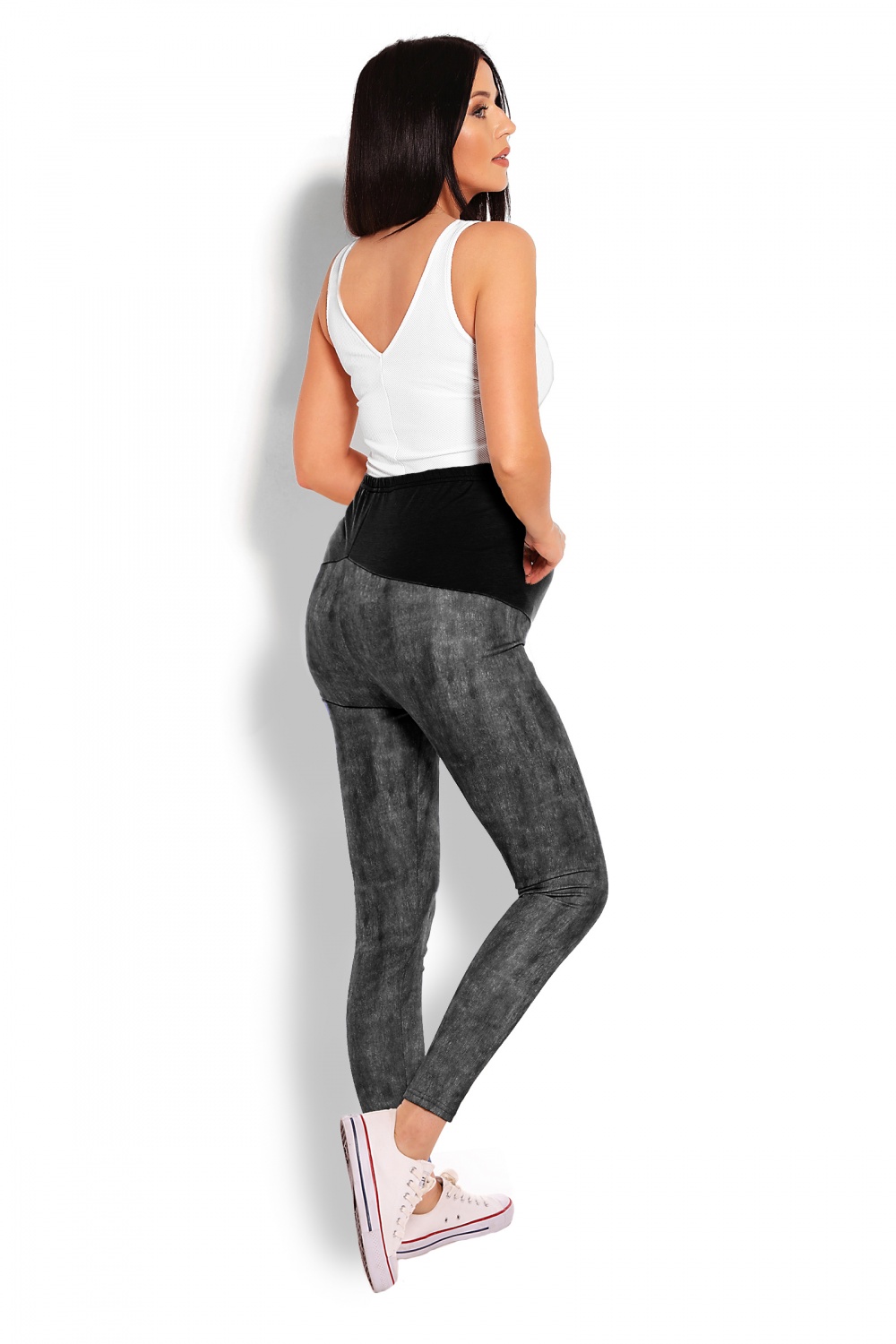 Legginsy Ciążowe Model 1684 Black - PeeKaBoo - obrazek 3