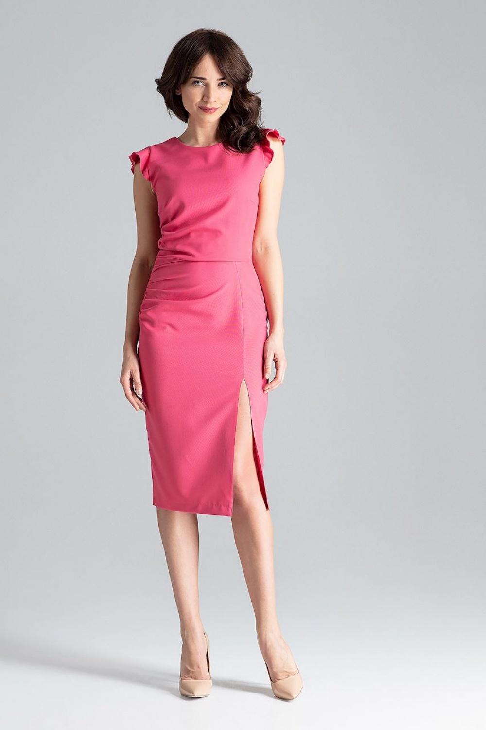 Sukienka Model L034 Coral - Lenitif - obrazek 2