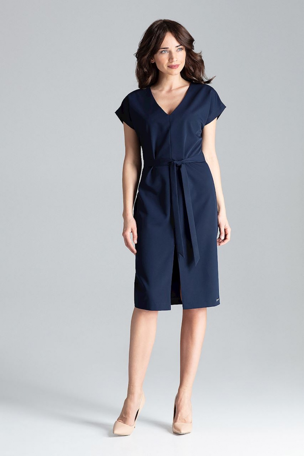 Sukienka Model L032 Navy - Lenitif - obrazek 2