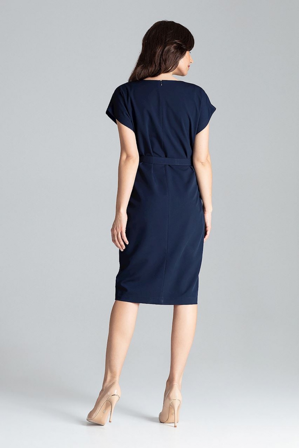 Sukienka Model L032 Navy - Lenitif - obrazek 3
