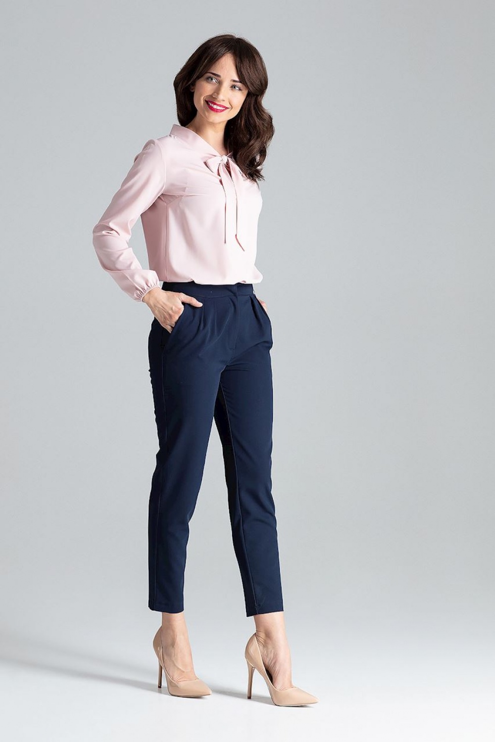 Spodnie Damskie Model L028 Navy - Lenitif - obrazek 4